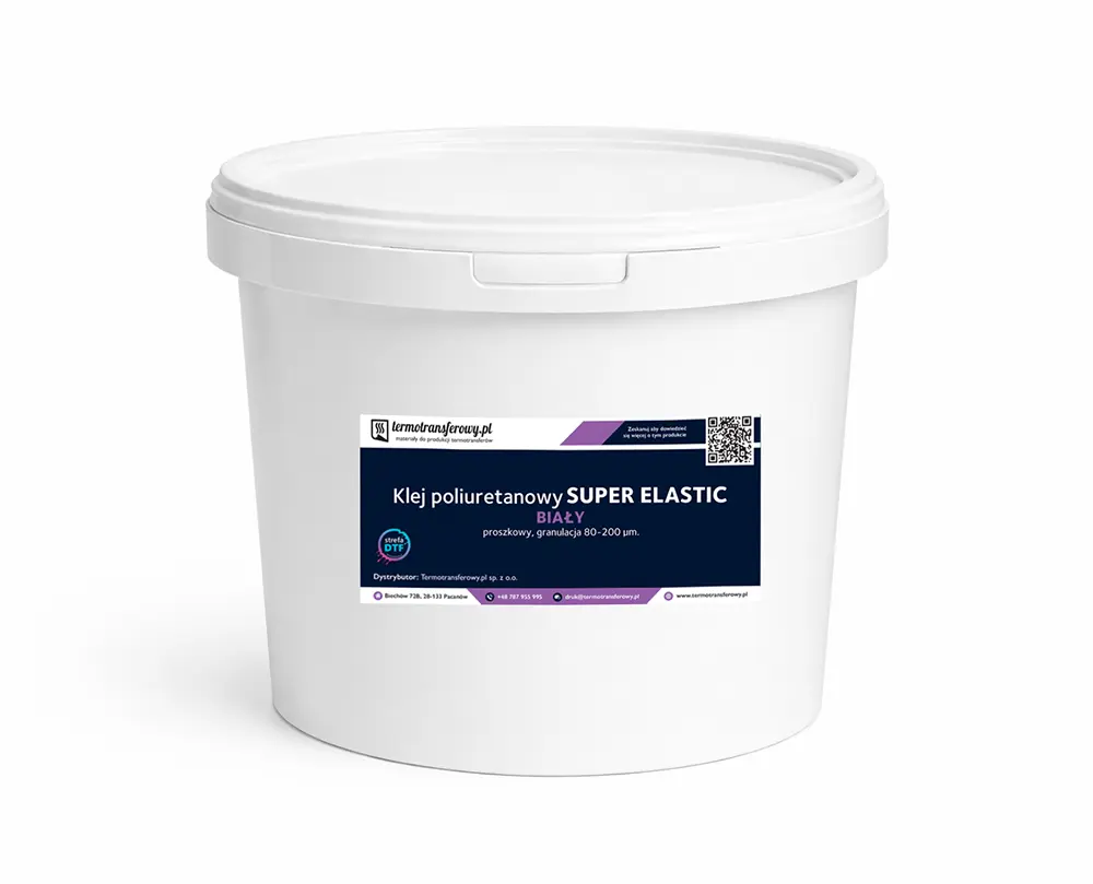 Klej poliuretanowy proszkowy DTF Super Elastic biały